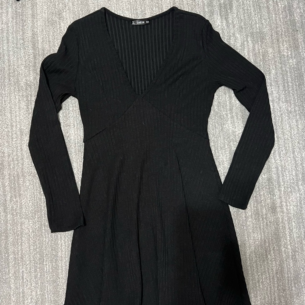 SHEIN Black Long Sleeve Dress